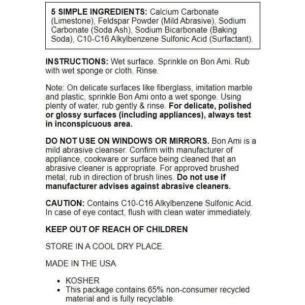 Bon Ami Polish & Cleanser Powder Cleanser, 14 oz