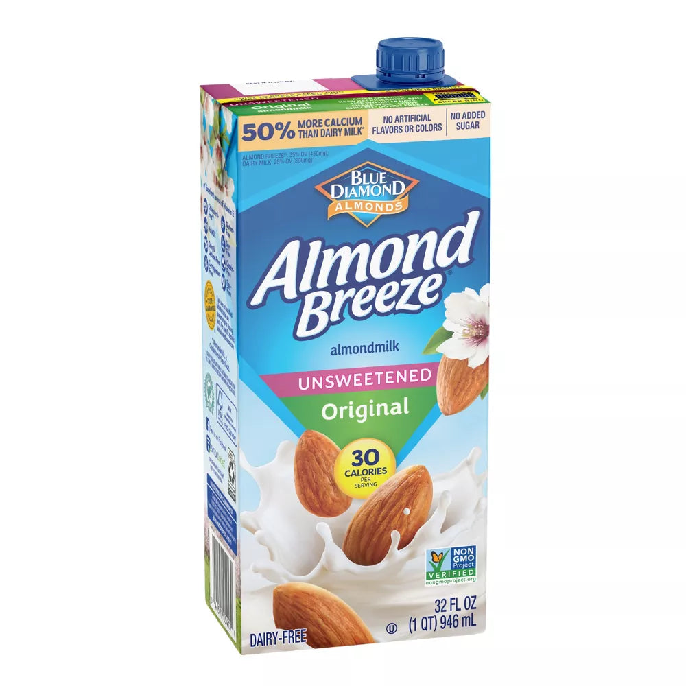 Blue Diamond Almond Breeze Unsweetened Original Almond Milk, 32 fl oz