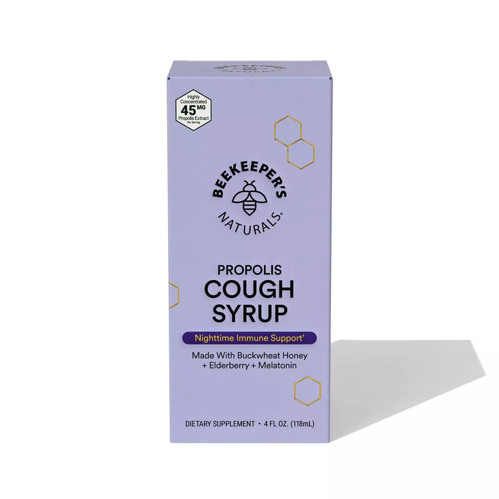 Beekeepers Naturals Night Time Propolis Cough Syrup, 4 oz