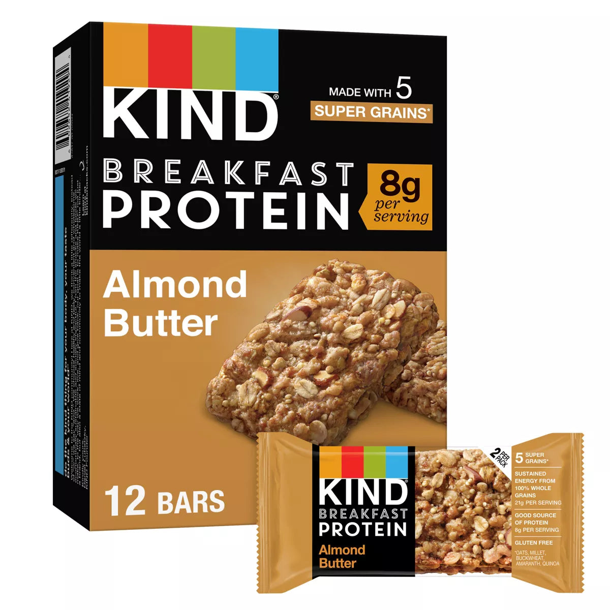 Kind Breakfast Almond Butter Bars, 6 Count