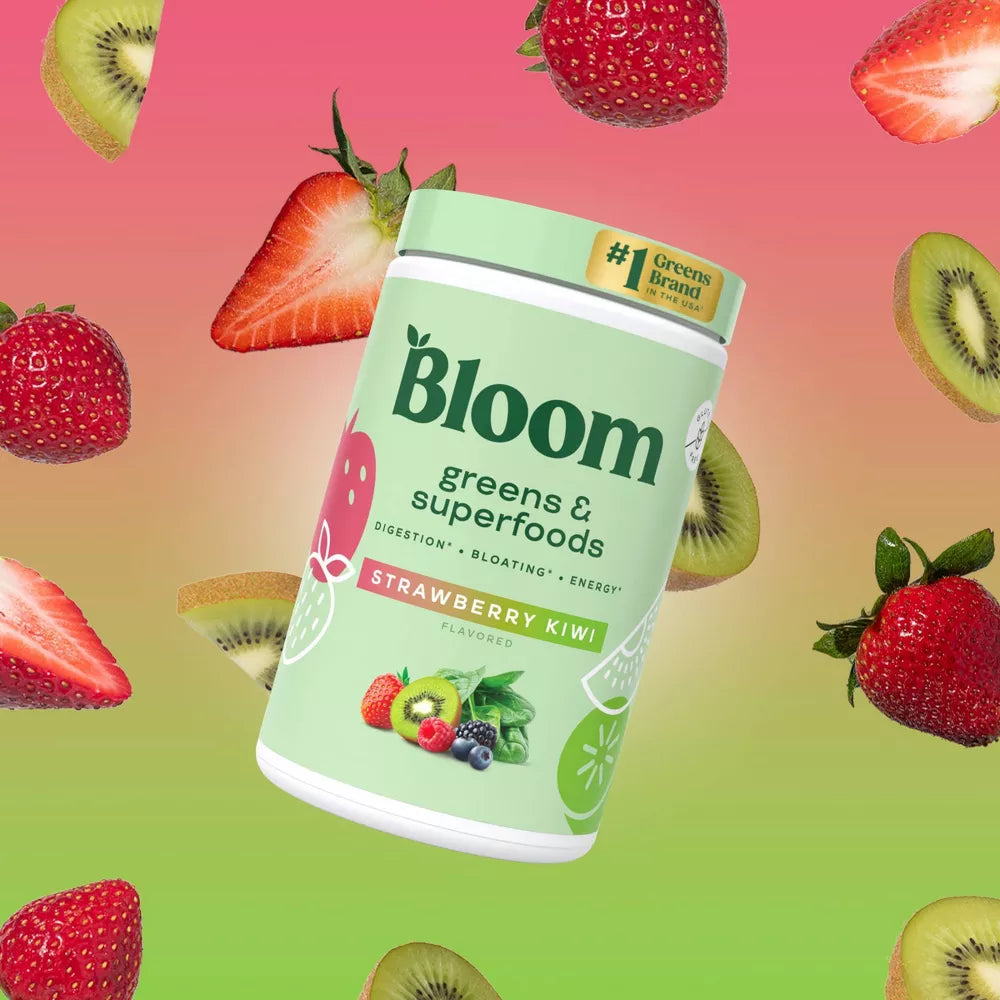 Bloom Nutrition Greens and Superfoods Powder, Strawberry Kiwi, 5.33 oz