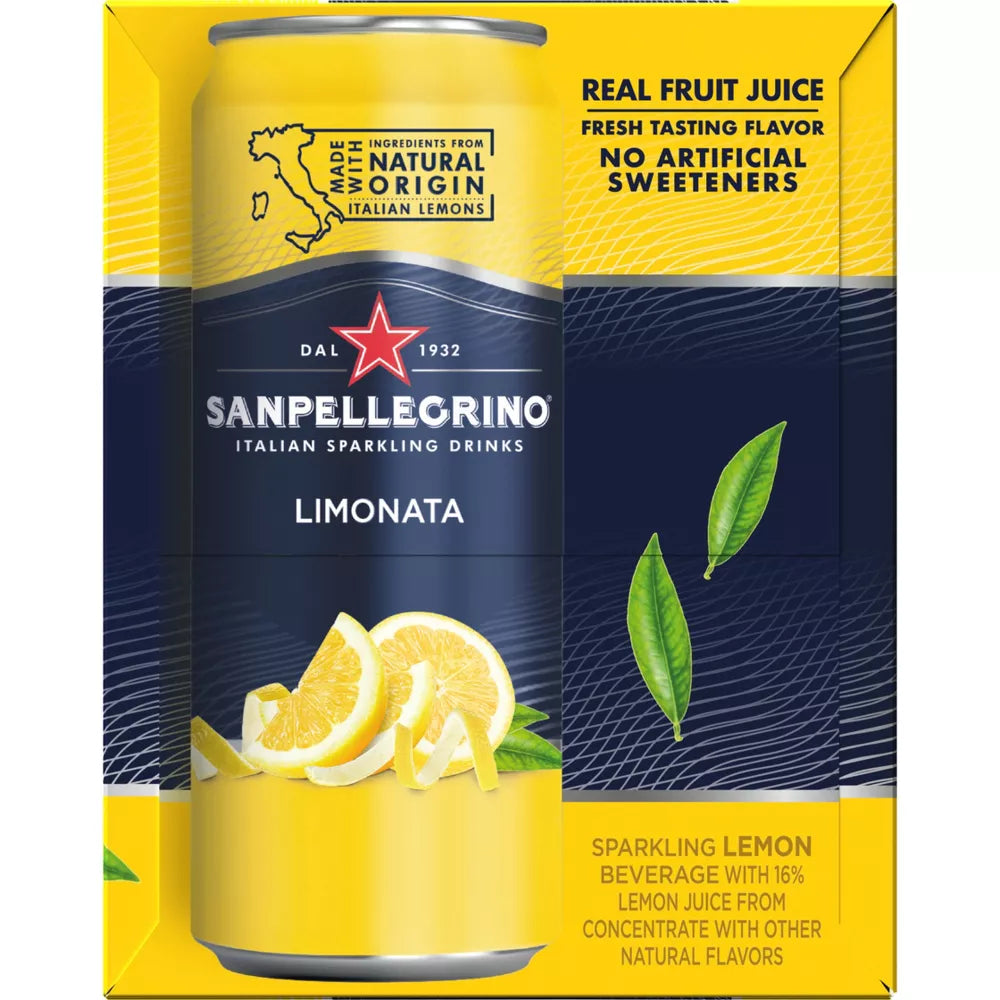 San Pellegrino Limonata Italian Sparkling Beverage 6 Count, 11.15 oz