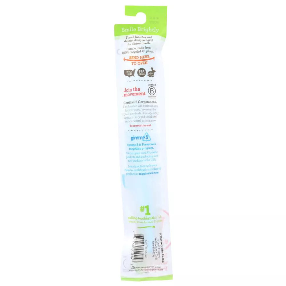 Preserve Soft Bristle Toothbrush Blue, 1 ct