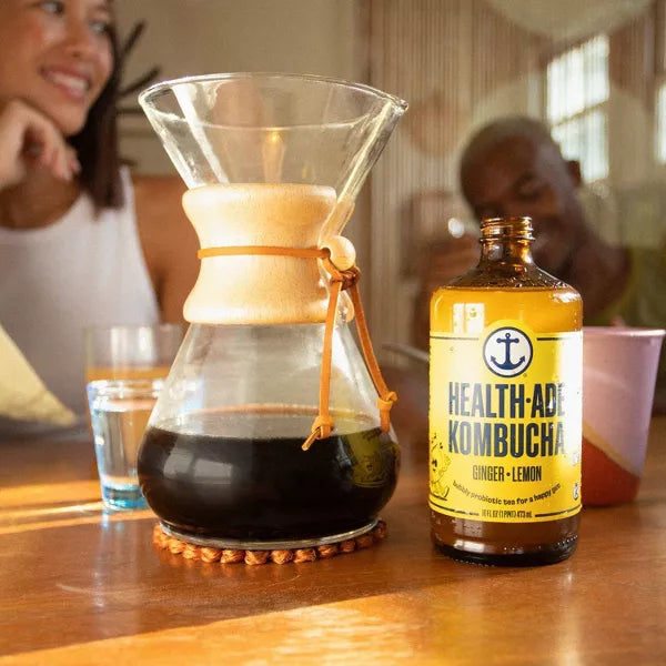 Health Ade Organic Vegan Ginger Lemon Kombucha, 16 oz