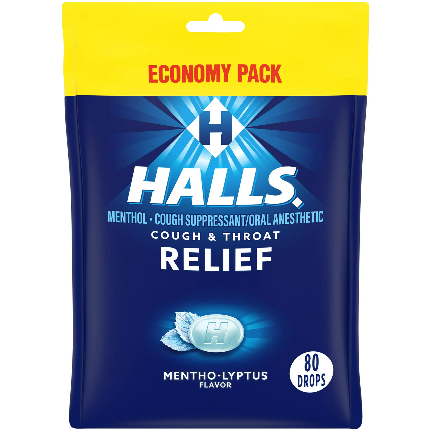 HALLS Relief Mentho-Lyptus Cough Drops, 80 Count