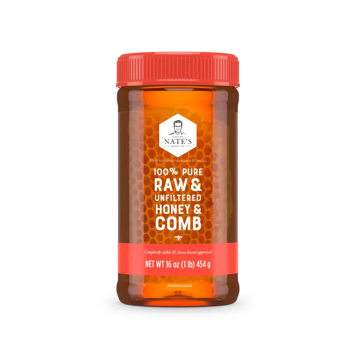 Nature Nate's Raw and Unfiltered Honey & Comb, 16 oz