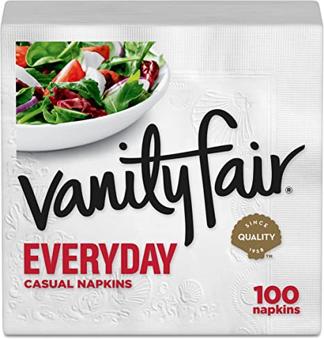 Vanity Fair Everyday Disposable Paper Napkins, 100 Count