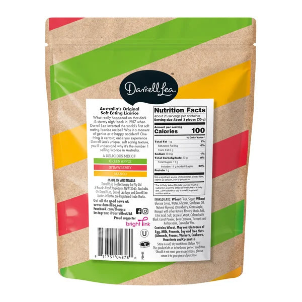 Darrell Lea Soft Australian Licorice Mixed Fruit, 7 oz