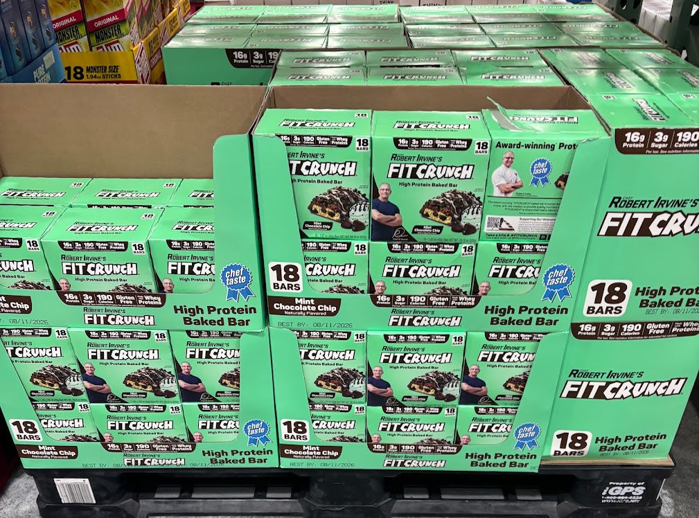Fit Crunch Mint Chocolate Chip Protein Bars 18 ct, 1.62 oz