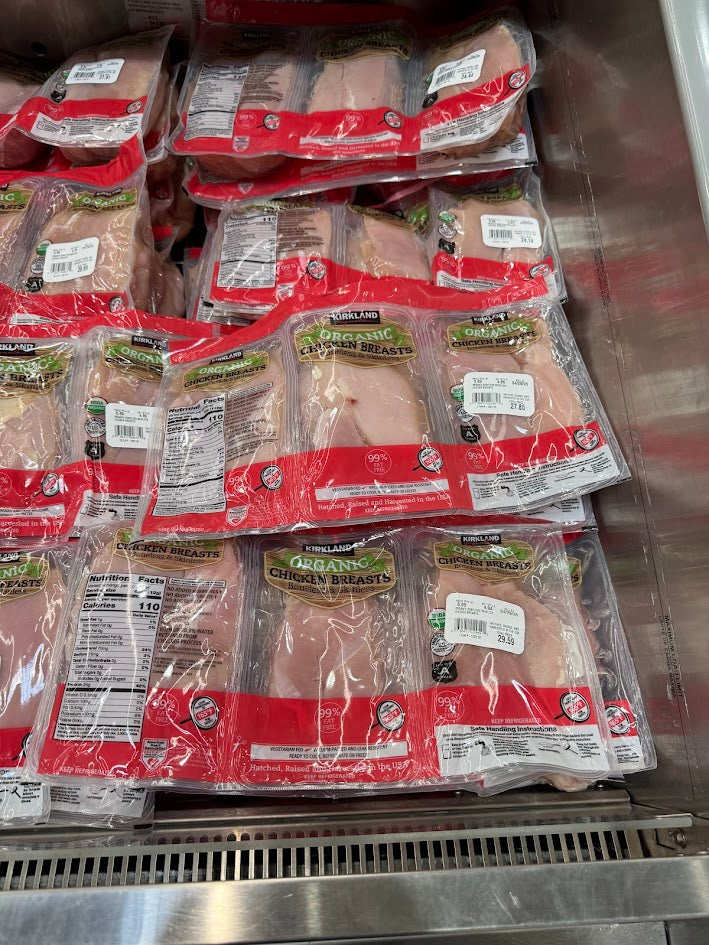 Kirkland Signature Organic Chicken Breasts Boneless Skinless, ($5.99/lb)