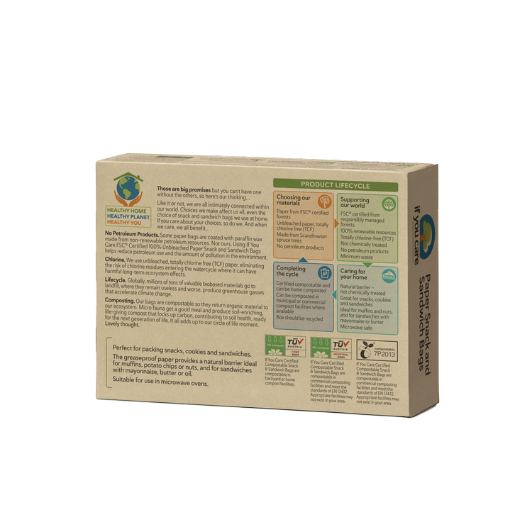 If You Care Paper Snack and Sandwich Bags, 48 Count