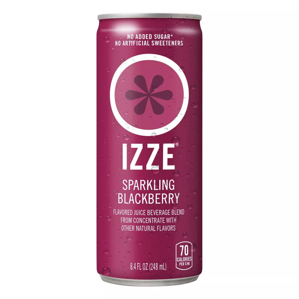 IZZE Sparkling Juice Beverage Sparkling Blackberry, 6 Count