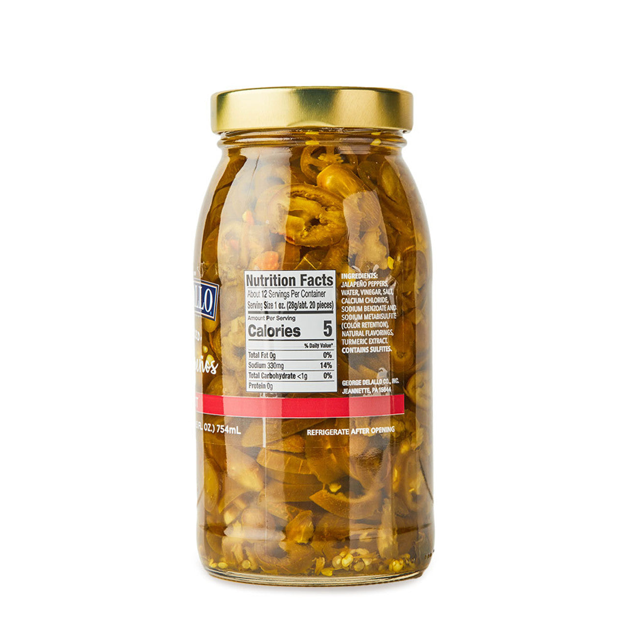 Delallo Hot Sliced Jalapenos, 9.5 oz