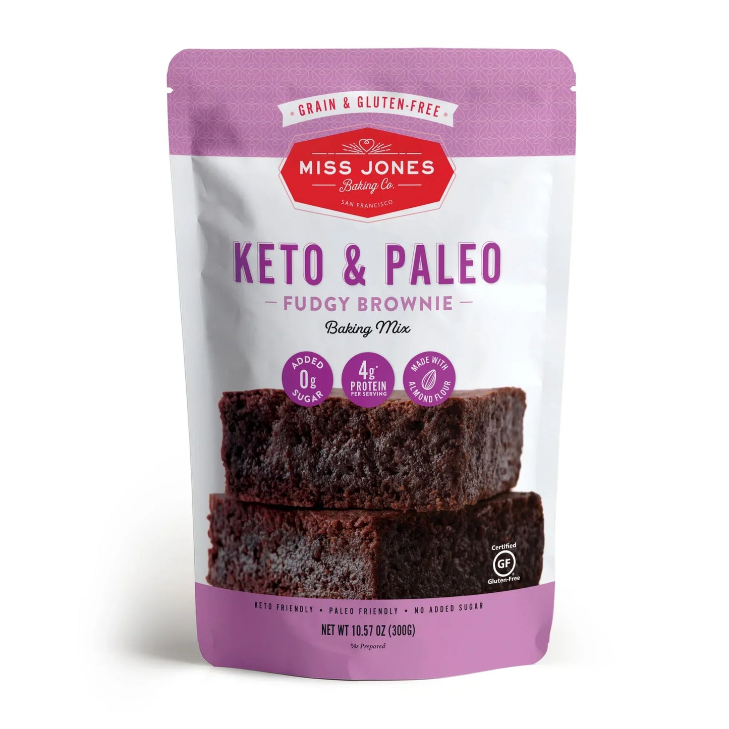 Miss Jones Baking Co Keto & Paleo Fudgy Brownie Mix, 10.57 oz