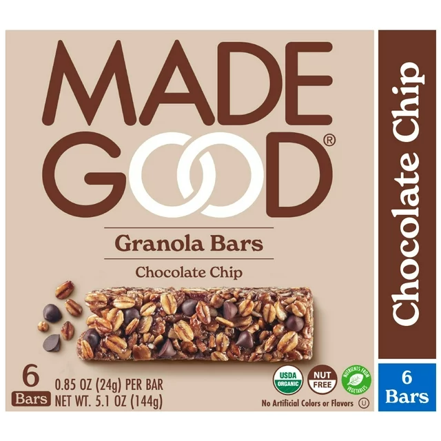 Madegood Chocolate Chip Granola Bars, 5.1 oz