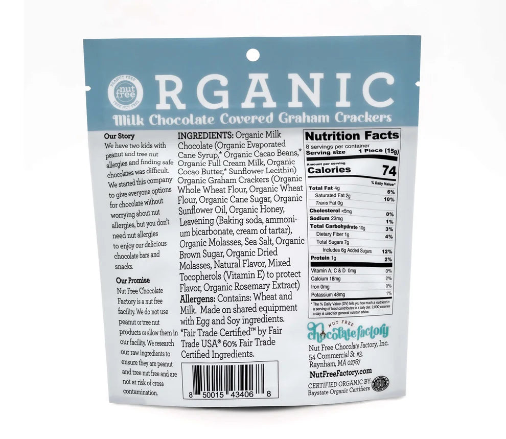 Chocolate Factory Organic Milk Chocolate Graham Crackers 4.16 oz