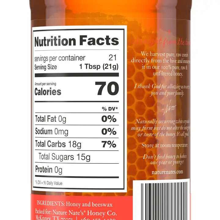 Nature Nate's Raw and Unfiltered Honey & Comb, 16 oz
