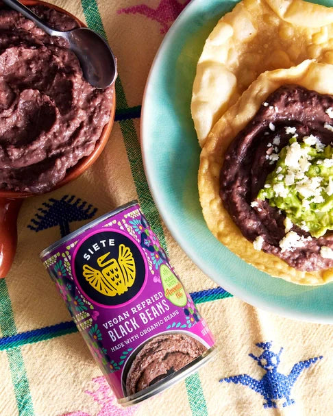 Siete Vegan Refried Beans Black, 16 oz