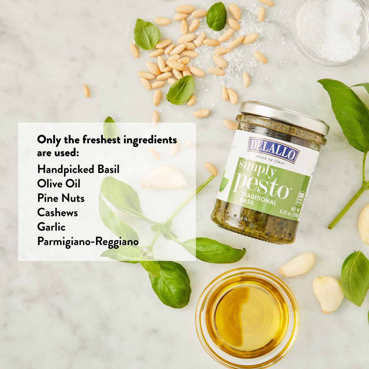 Delallo Traditional Basil Pesto Sauce, 6.35 oz