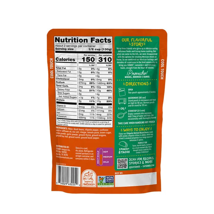 SOMOS Chipotle Refried Beans, 10 oz