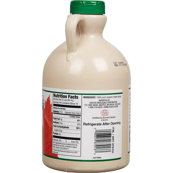 Kirkland Signature Organic Pure Maple Syrup, 33.8 oz