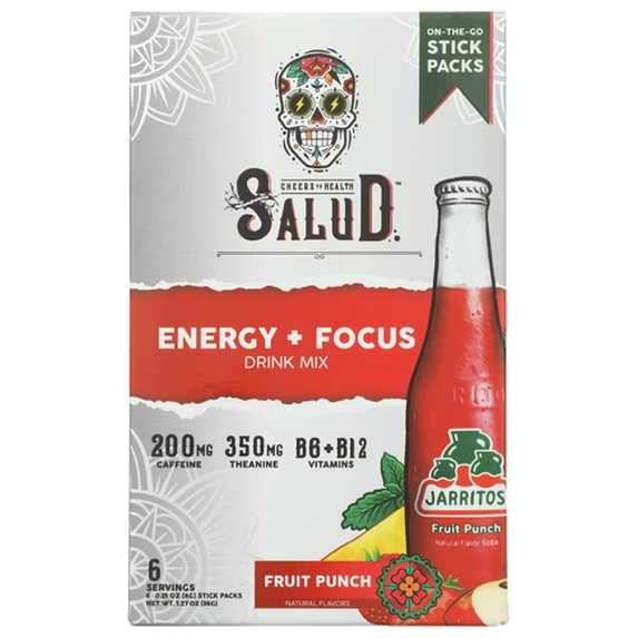Salud Fruit Punch Energy and Focus 6-1.2oz sticks