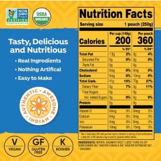 Tasty Bite Organic Basmati Rice, 8.8 oz