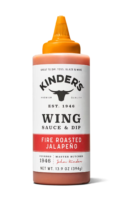 Kinder's Fire Roasted Jalapeno Wing Sauce, 13.9 oz
