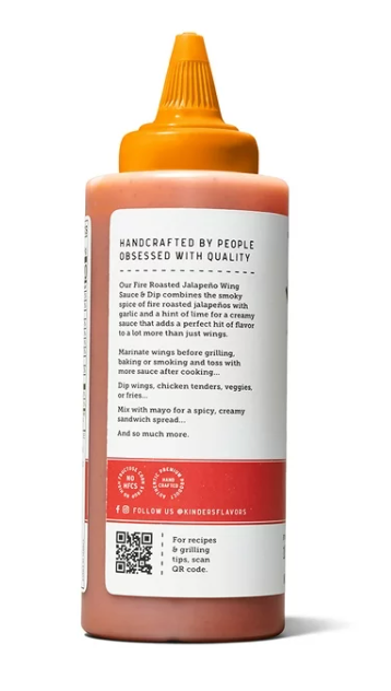 Kinder's Fire Roasted Jalapeno Wing Sauce, 13.9 oz