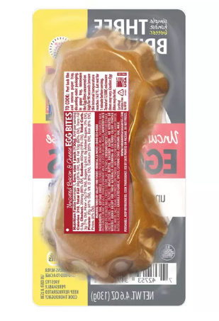 Three Bridges Uncured Bacon & Cheese Egg Bites, 4.6 oz