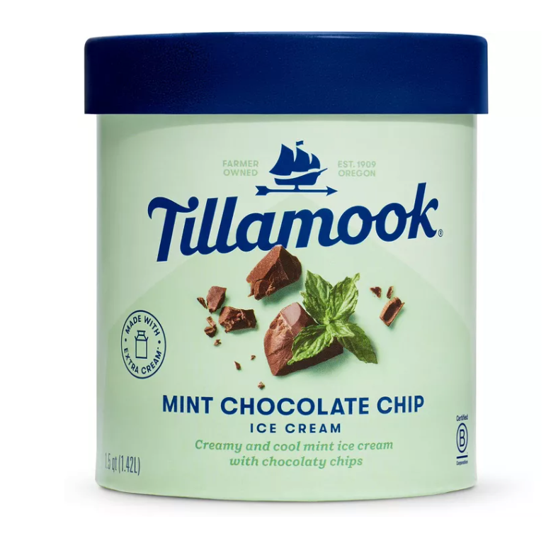 Tillamook Mint Chocolate Chip Ice Cream, 48 oz