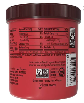 Talenti Dairy-Free Frozen Roman Raspberry Sorbetto, 1 Pint
