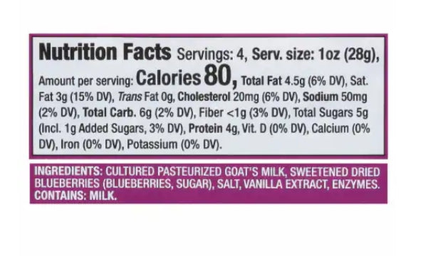 Montchevre Blueberry Vanilla Goat Cheese Log, 4 oz