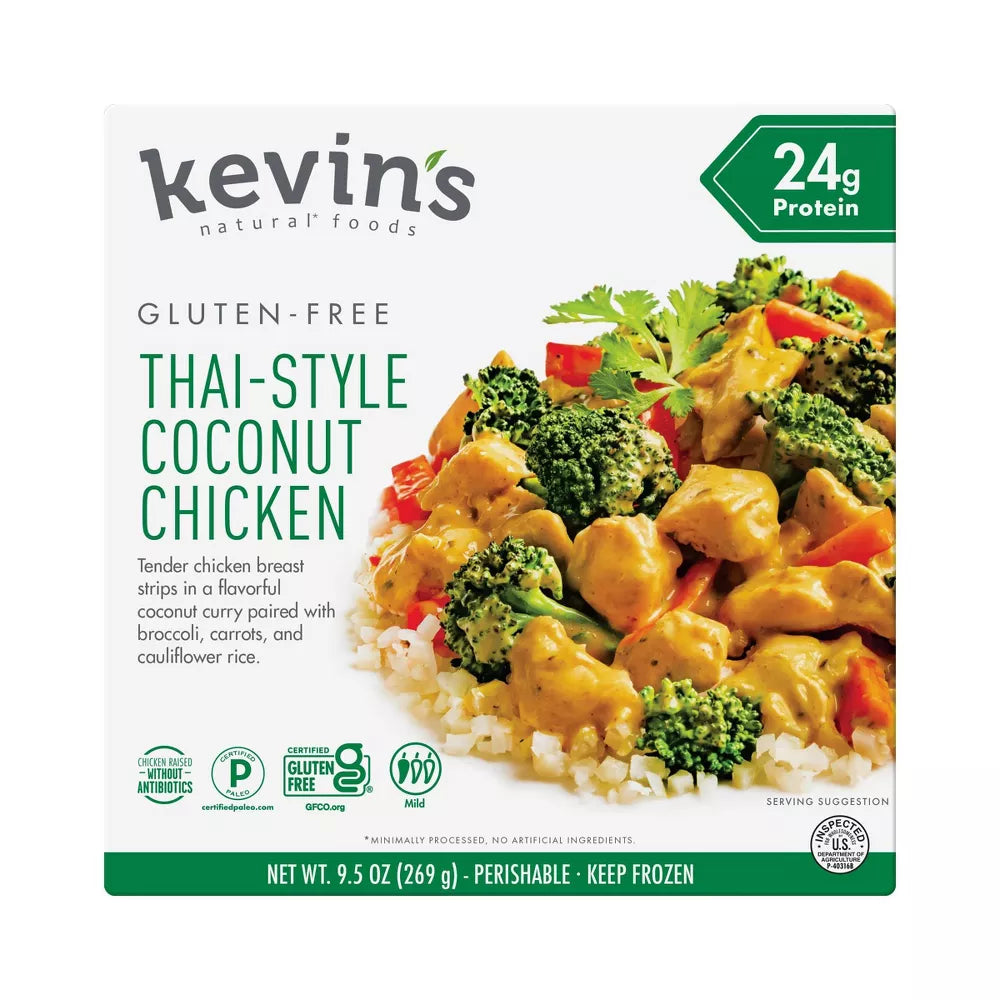 Kevin's Natural Foods Frozen Gluten Free Thai-Style Coconut Chicken, 9.5 oz