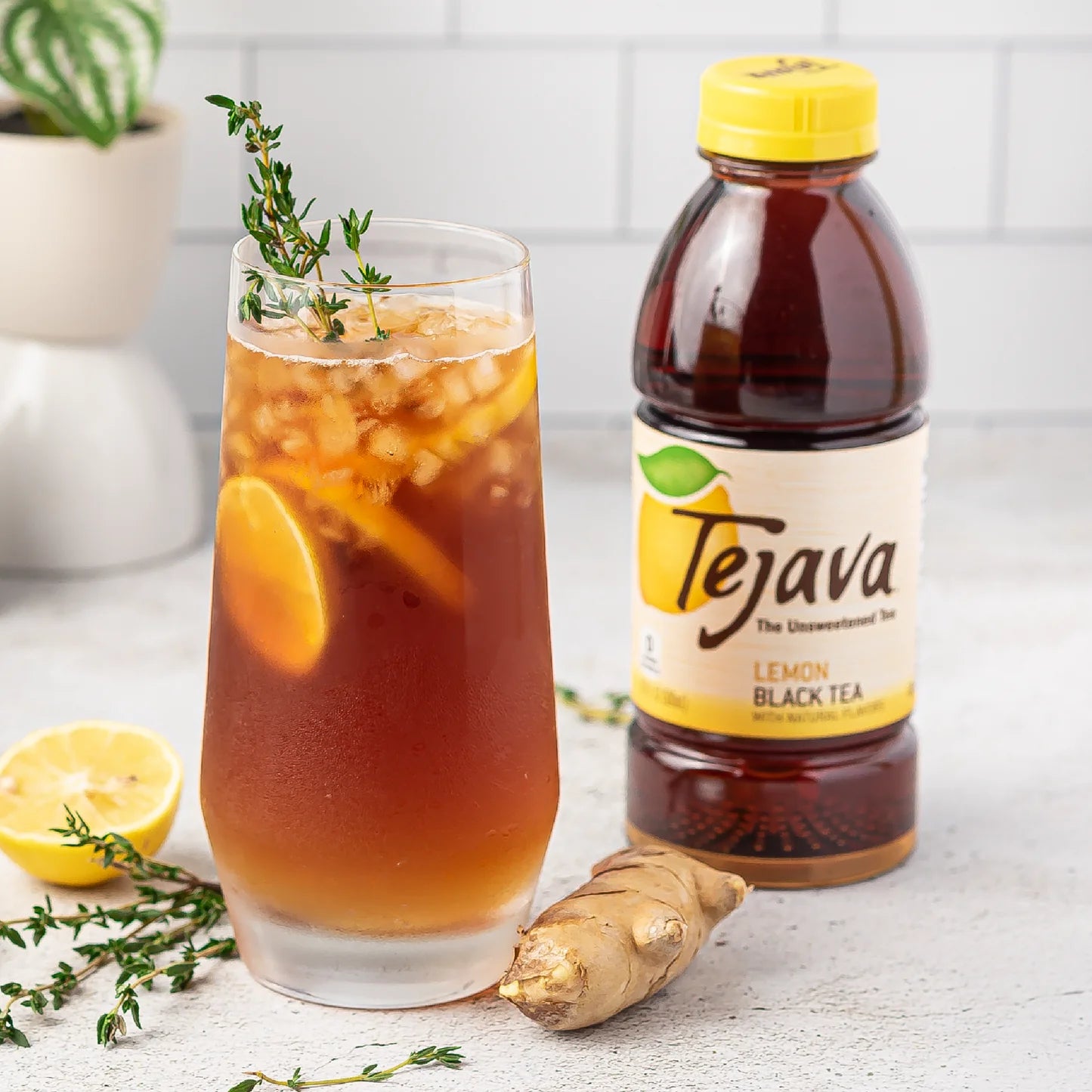 Tejava Unsweetened Lemon Black Tea, 16.9 oz