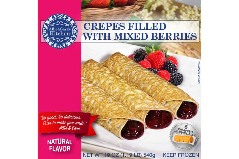 Allie & Sara's Kitchen Crepes Filled with Mixed Berries, 19 oz