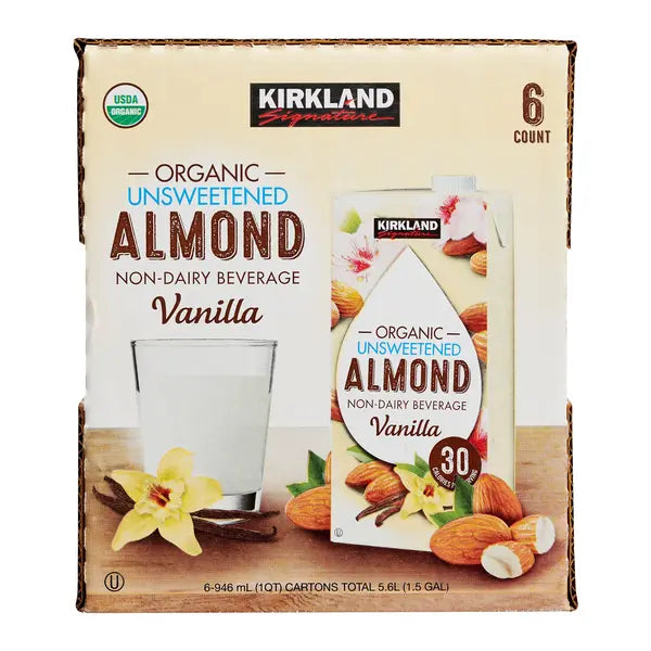 Kirkland Signature, Organic Almond Beverage, Vanilla 6 ct, 32 oz