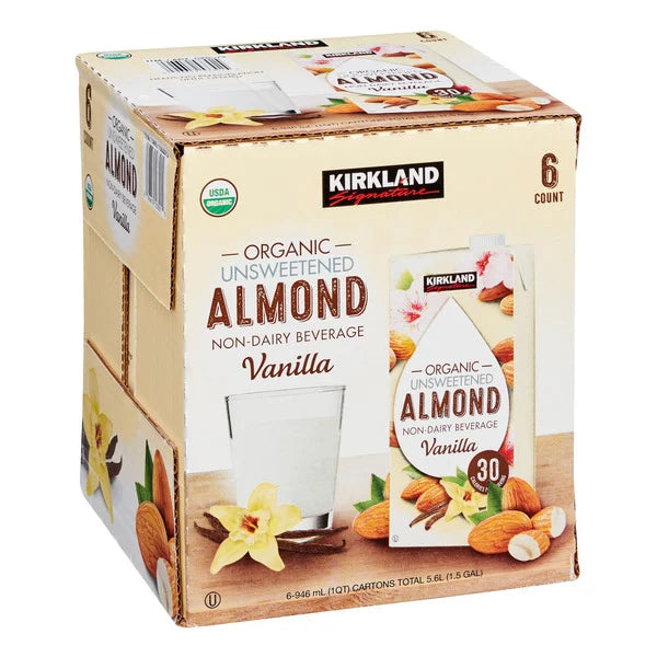Kirkland Signature, Organic Almond Beverage, Vanilla 6 ct, 32 oz