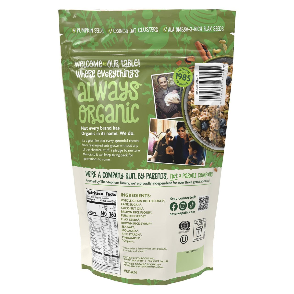 Nature's Path Organic Pumpkin Seed + Flax Granola, 35.3 oz