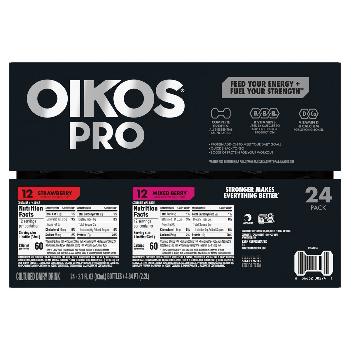 Oikos Pro 10g Protein Shot 24 ct, 3.1 oz