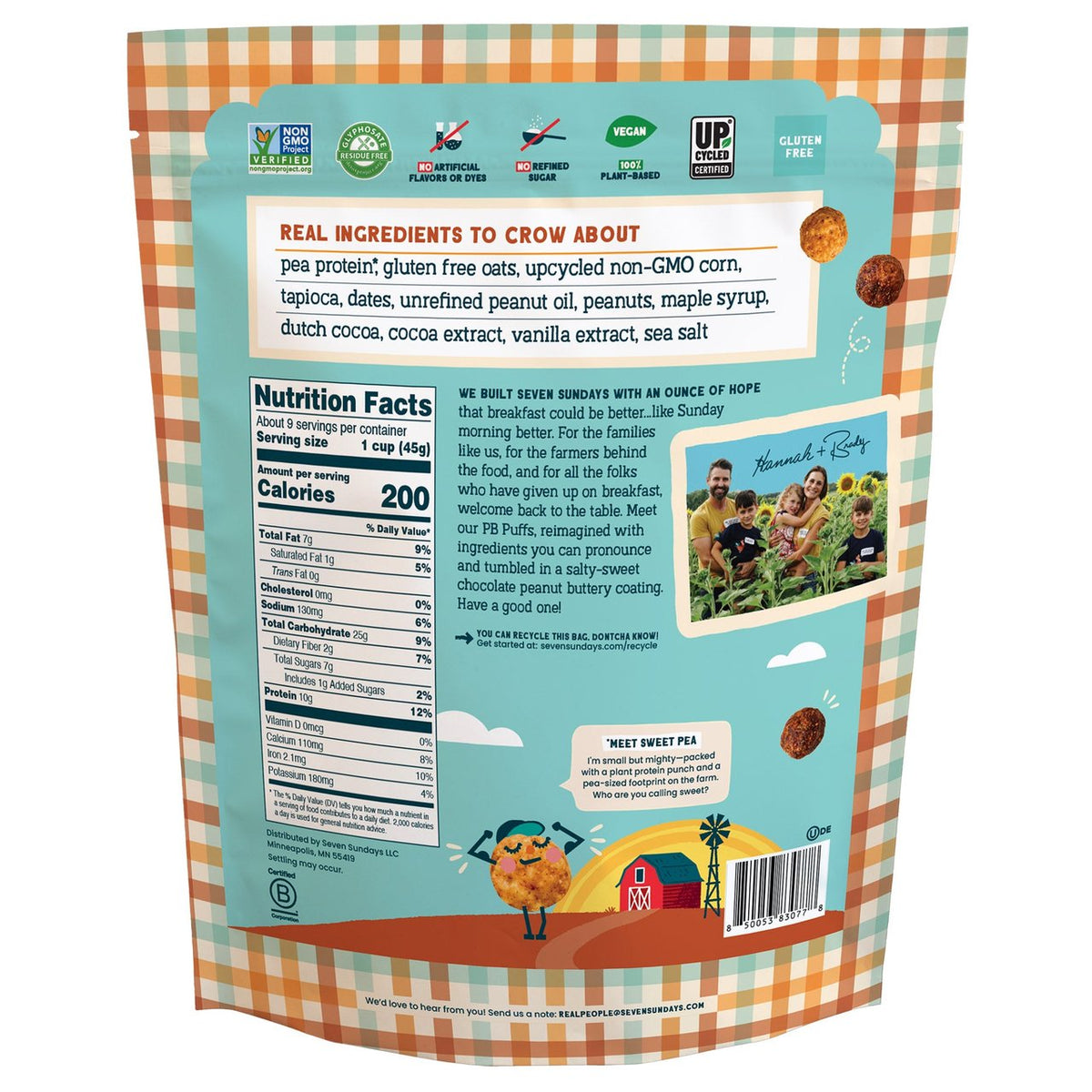 Seven Sundays Chocolate Peanut Butter Protein Cereal, 14 oz