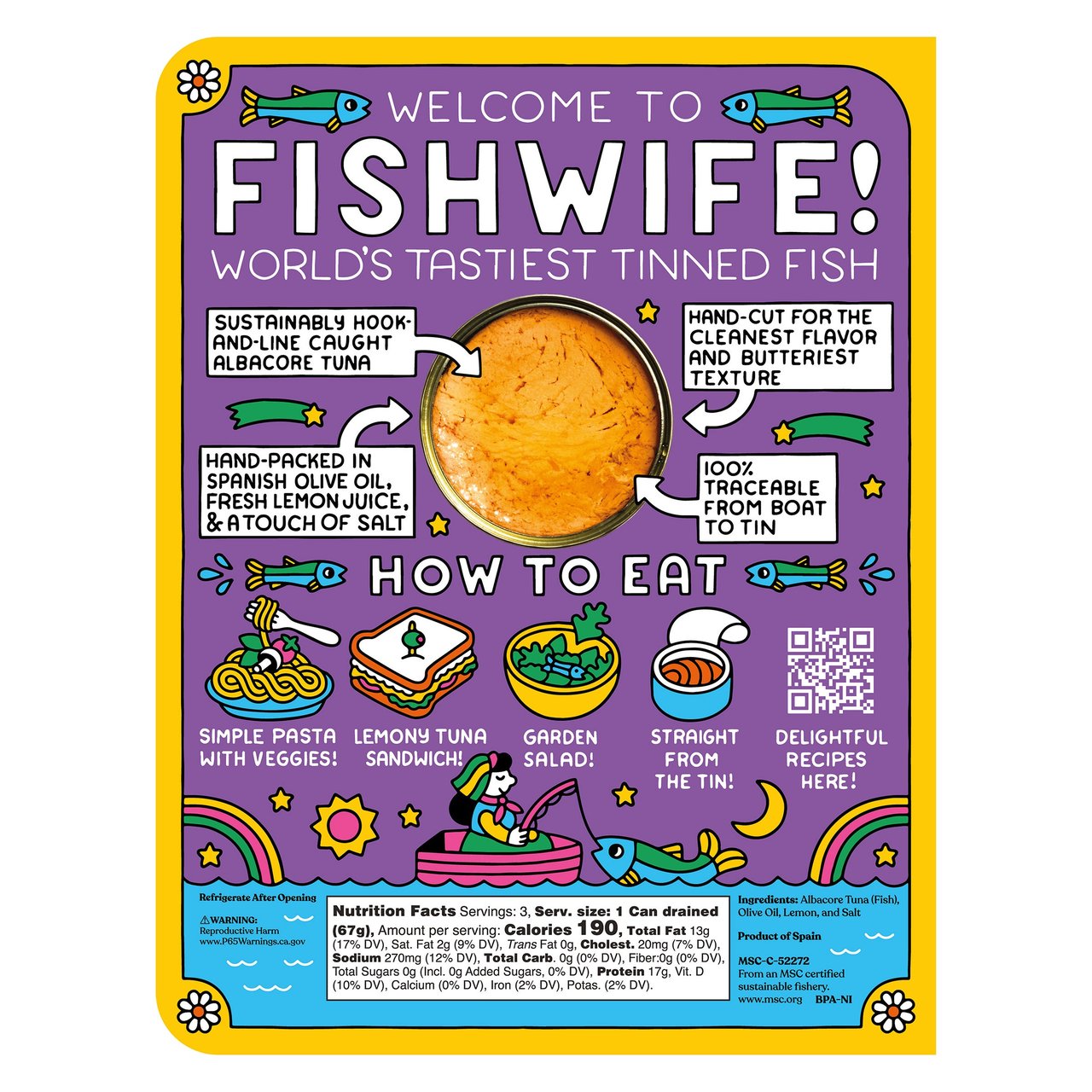 Fishwife Albacore Tuna with Spanish Lemon, 3-Pack