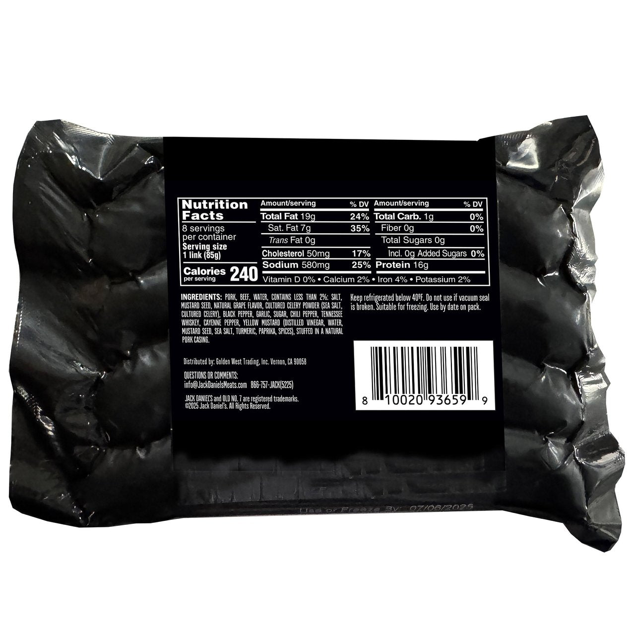 Jack Daniel's Texas Style Smokehouse Sausage Links 1.5 lb
