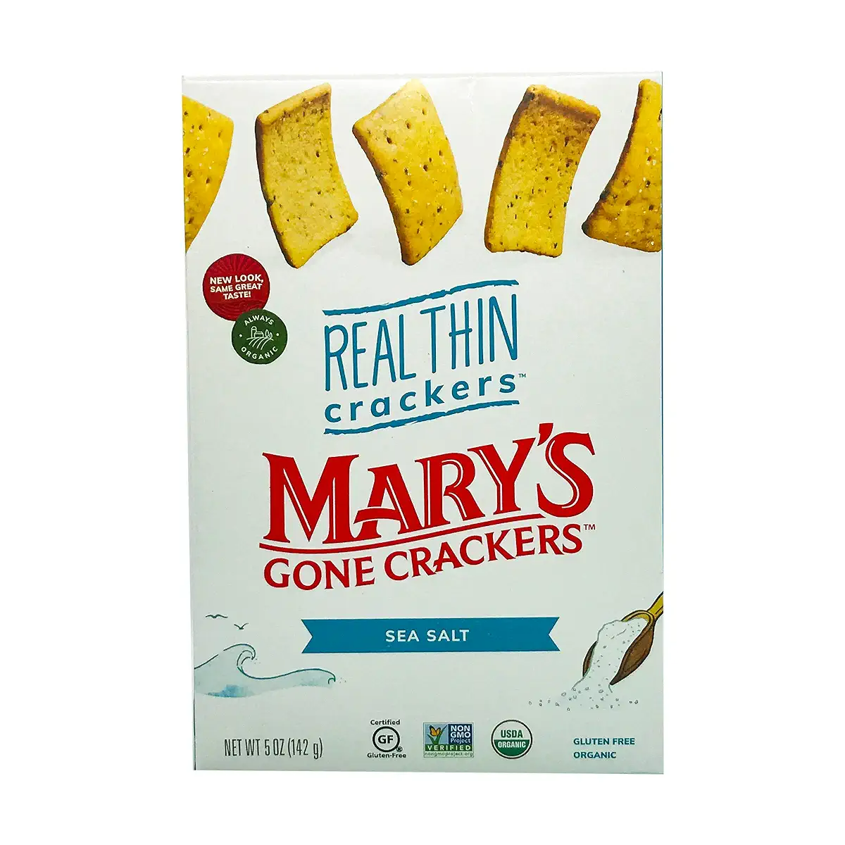 Mary's Gone Crackers Organic & Gluten Free Sea Salt Real Thin Crackers, 5 oz