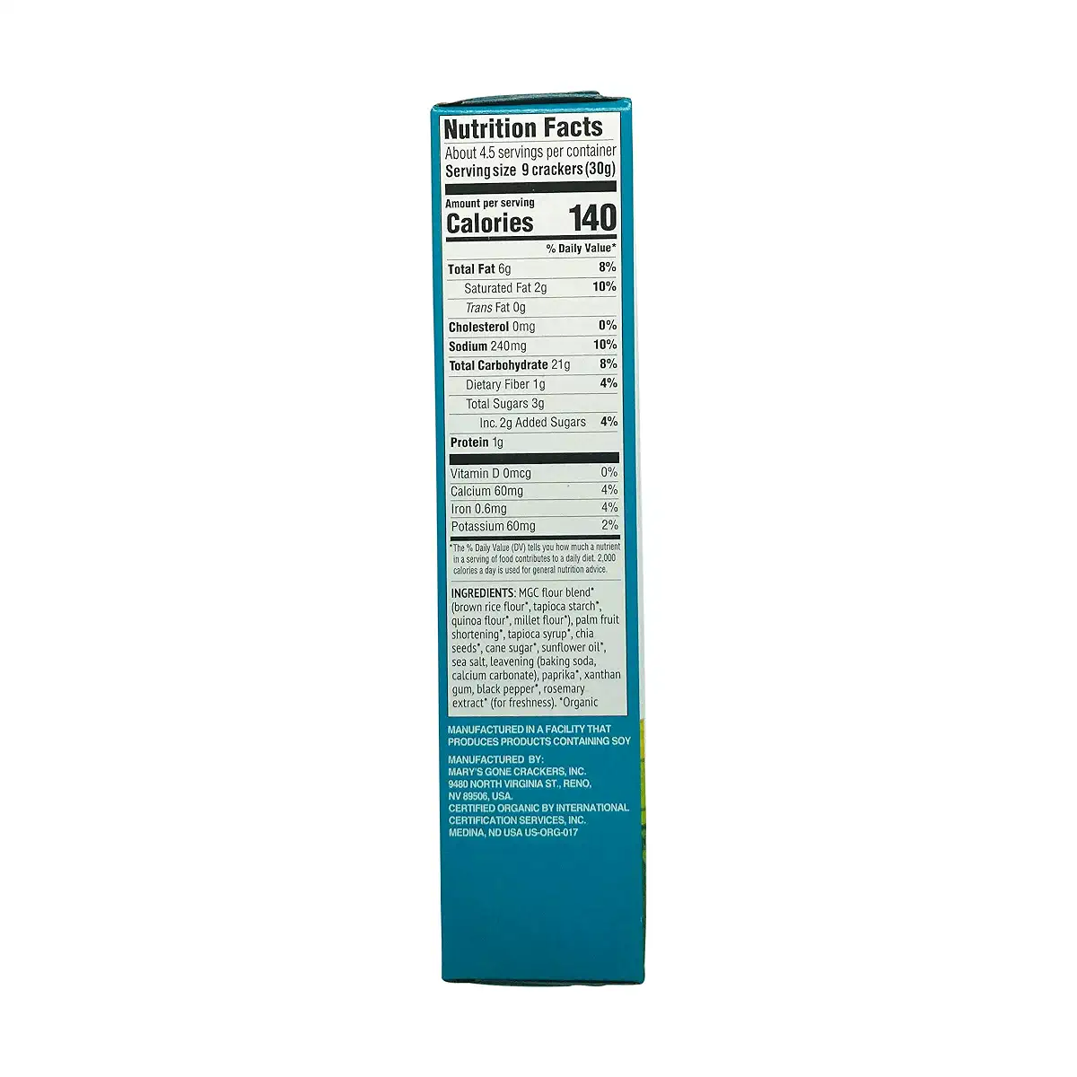 Mary's Gone Crackers Organic & Gluten Free Sea Salt Real Thin Crackers, 5 oz