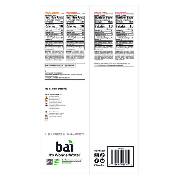 Bai Antioxidant Beverage Variety Pack, 15 Count