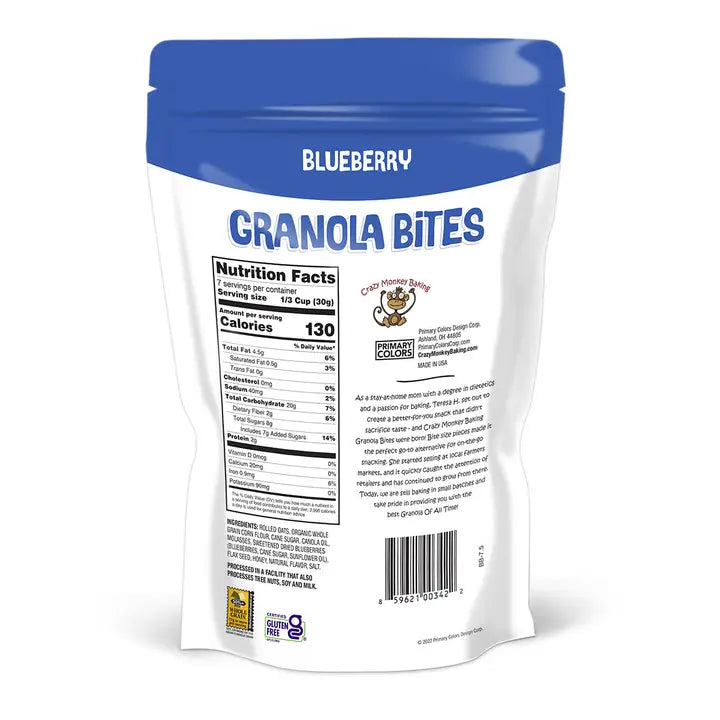 Crazy Monkey Blueberry Granola Bites, 7.5 oz