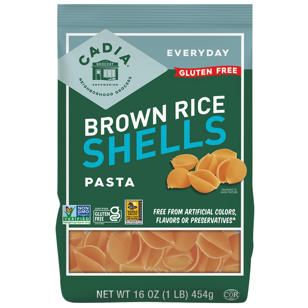 Cadia Everday Brown Rice Shells, 16 oz