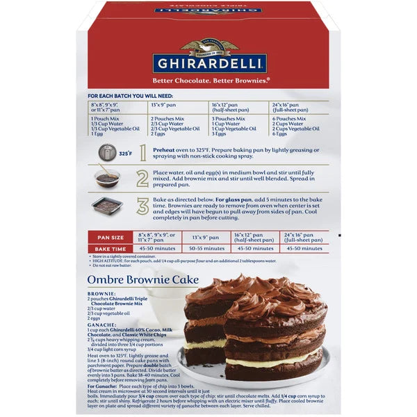 Ghirardelli Triple Chocolate Premium Brownie Mix, 7.5 lbs