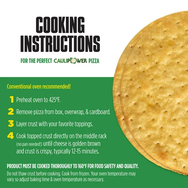 Caulipower Frozen Cauliflower Thin Crusts, 2 Count